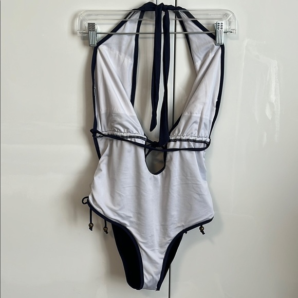 CUPSHE Navy Blue Halter One Piece Swimsuit, Size L - Picture 12 of 15